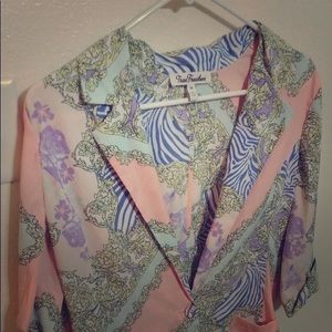 True Freedom Peach, Aqua & Purple Jacket Floral M